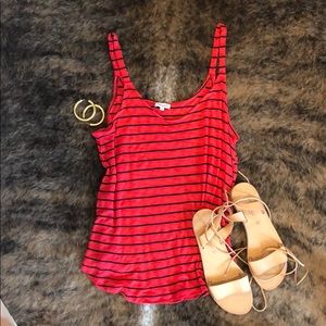 Navy blue and red striped Splendid tank